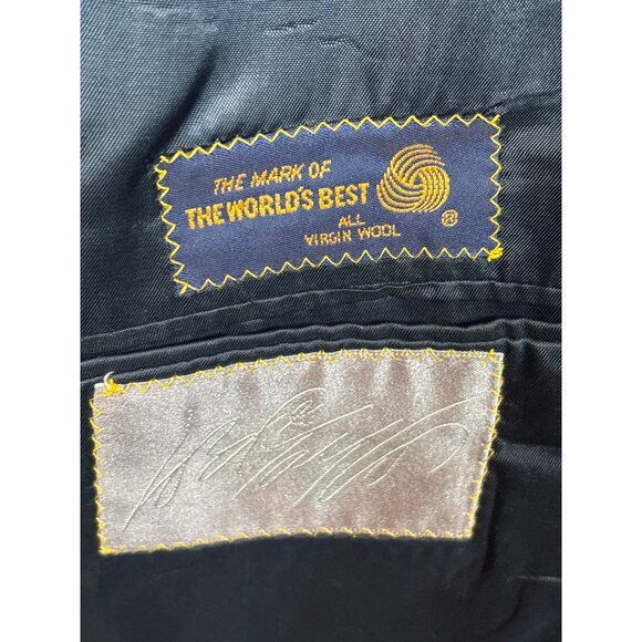 Vtg Polo University polo club by Ralph Lauren Mens Two-Button Navy Plaid 42 - Picture 14 of 16